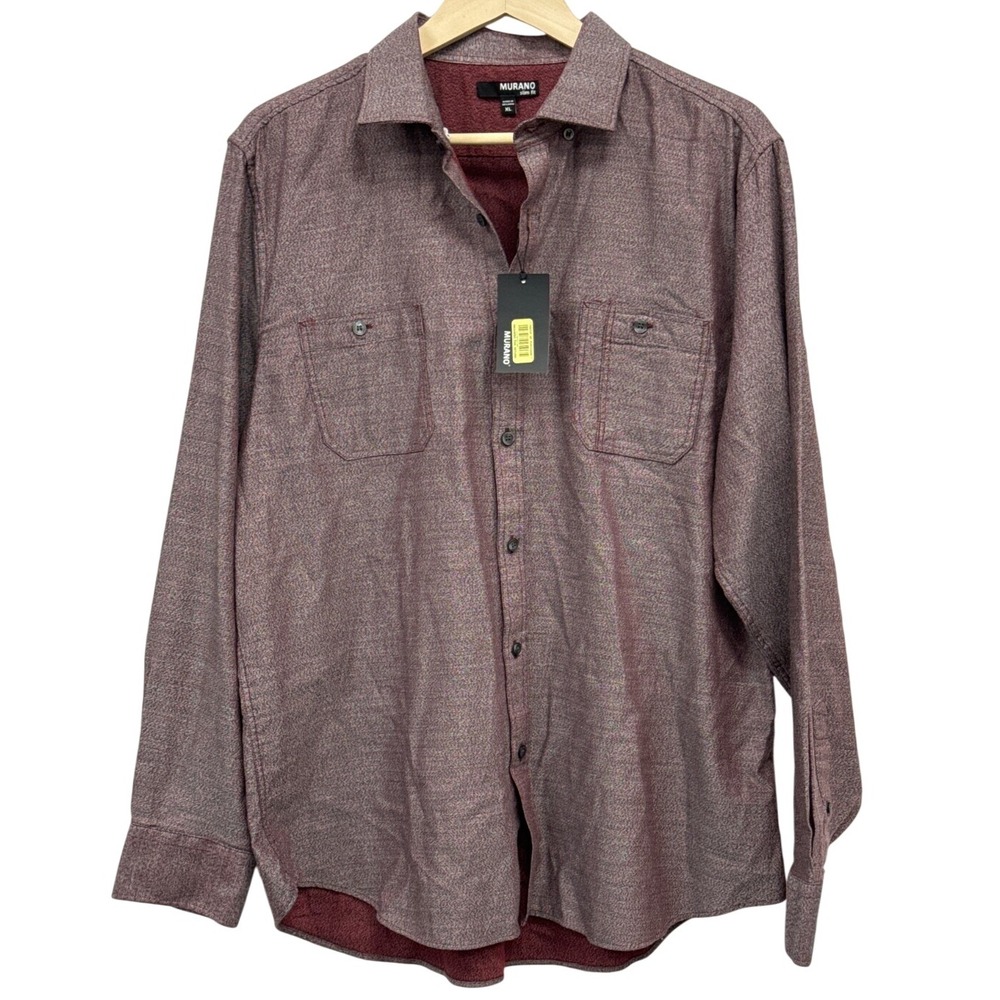 Murano Slim‎ Fit Mens XL Long Sleeve Button Down Shirt Casual